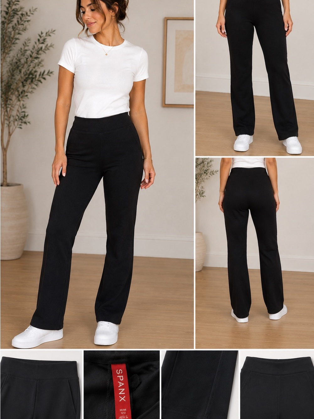 SPANX Black Boot-Cut Ponte Pants